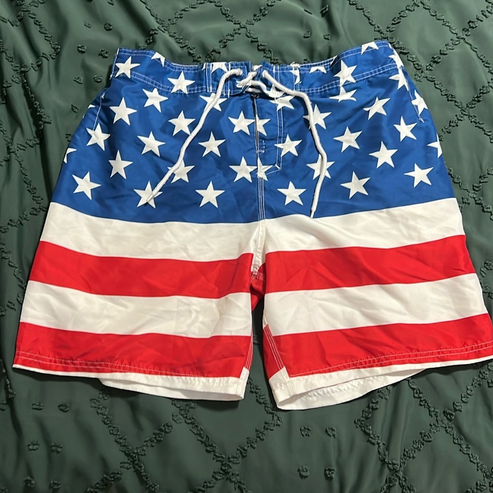 American 🇺🇸 Flag Swimming Shorts - Size L